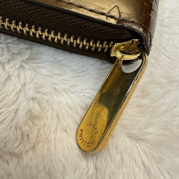 Louis Vuitton Vernis Bronze Long Zippy Wallet Authentic Zip Around Made In Spain - Picture 7 of 16